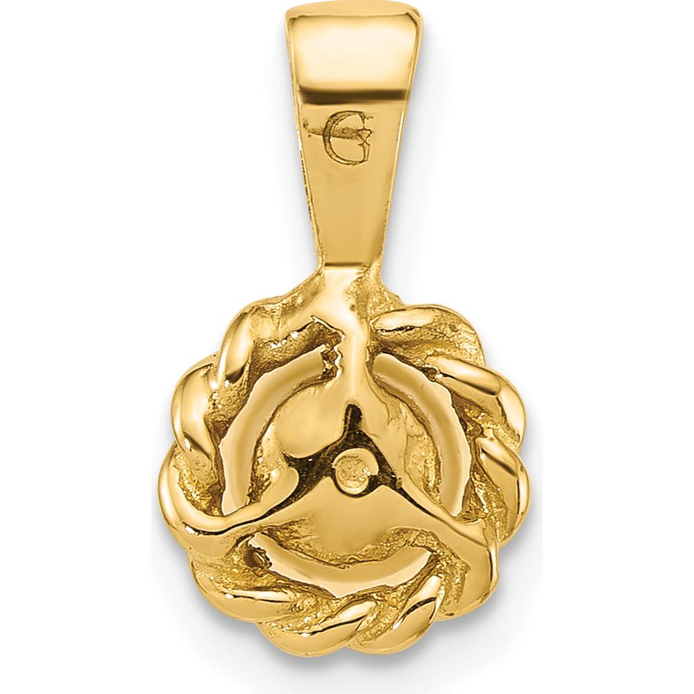 14K Yellow Gold Twisted Edge Pendant with 5-6mm White Freshwater Cultured Pearl by Monteluci Fine Jewelry