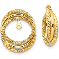 14K Yellow Gold Twisted Fancy Earring Jackets - Polished Finish by 0