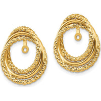 14K Yellow Gold Twisted Fancy Earring Jackets - Polished Finish by 0