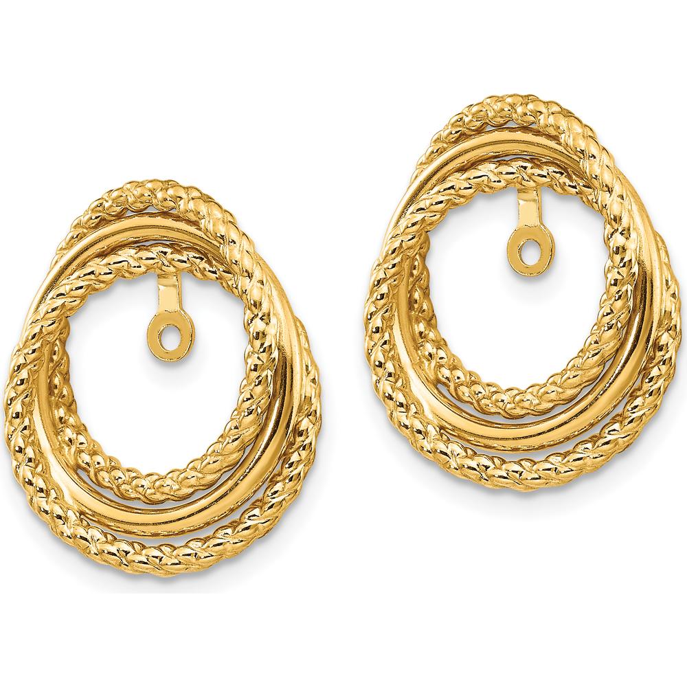 14K Yellow Gold Twisted Fancy Earring Jackets - Polished Finish by 0