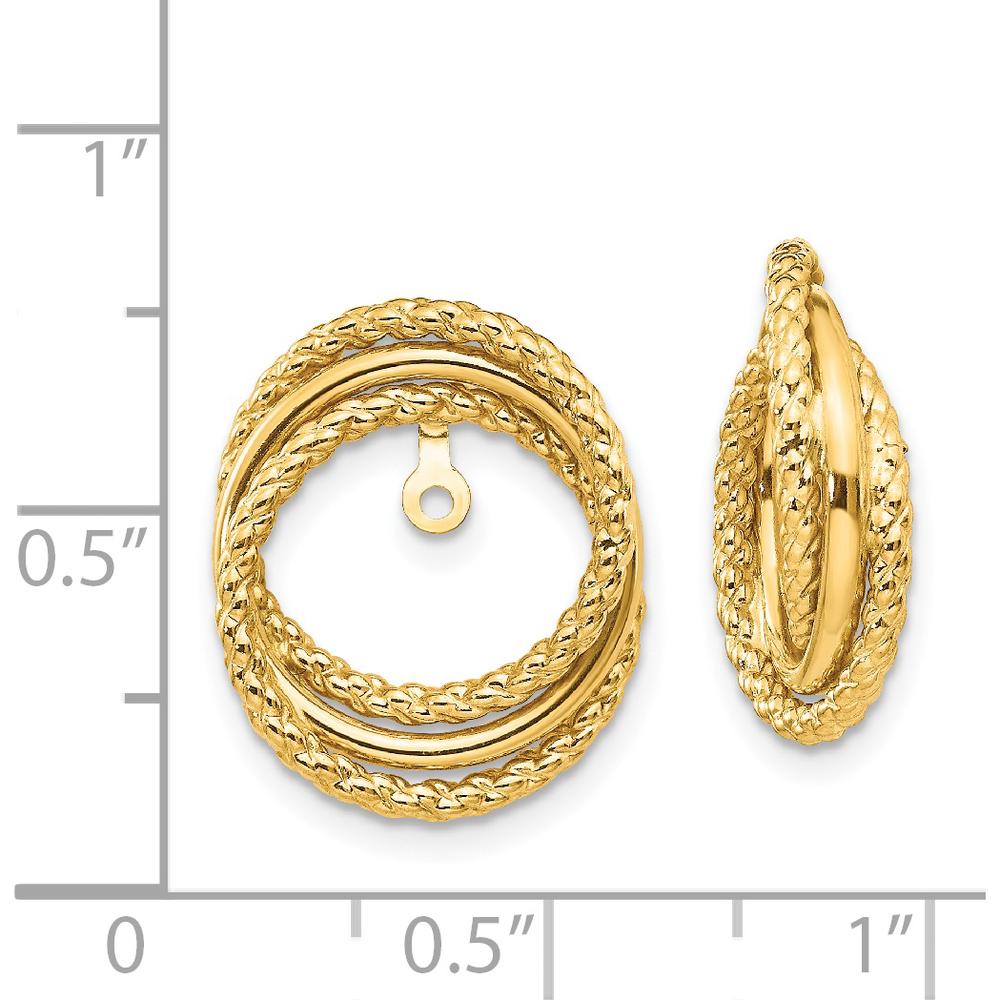 14K Yellow Gold Twisted Fancy Earring Jackets - Polished Finish by 0