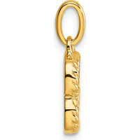 14K Yellow Gold Twisted Initial B Charm with 0.05 Carat Diamond by Oro Pregiato