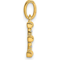 14K Yellow Gold Twisted Initial E Charm with Diamonds - 0.05 Carat Total Diamond Weight by Oro Pregiato