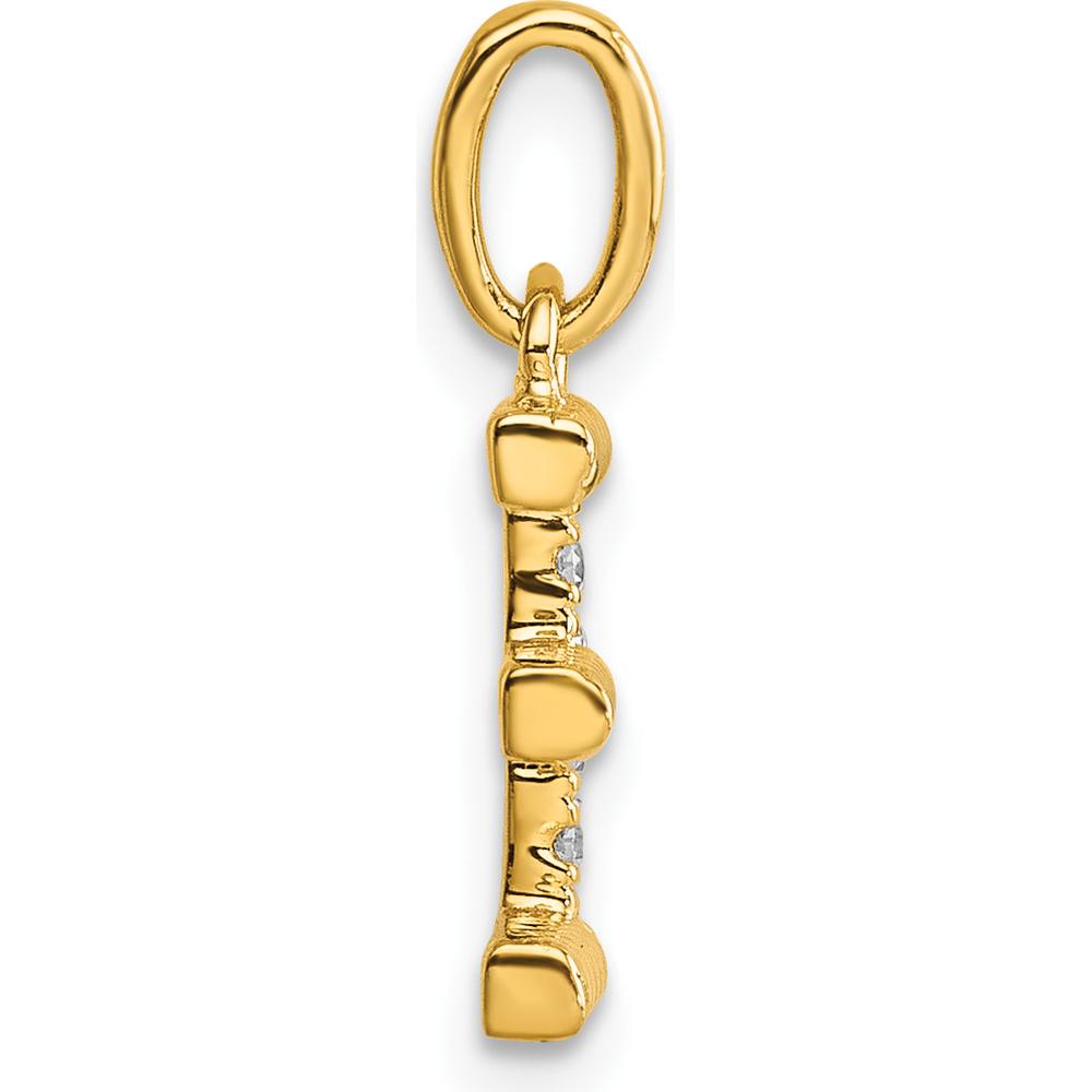 14K Yellow Gold Twisted Initial E Charm with Diamonds - 0.05 Carat Total Diamond Weight by Oro Pregiato