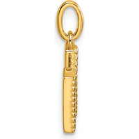 14K Yellow Gold Twisted Initial M Pendant with Diamond Accents - 0.05 Carat Total Diamond Weight by Oro Pregiato