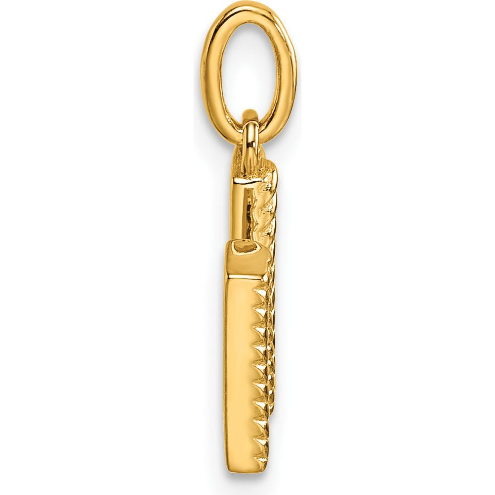 14K Yellow Gold Twisted Initial M Pendant with Diamond Accents - 0.05 Carat Total Diamond Weight by Oro Pregiato