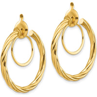 14K Yellow Gold Twisted Non-Pierced Hoop Earrings - 24mm by Oro Pregiato