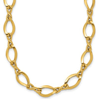 14K Yellow Gold Twisted Oval Link Necklace - 18 Inches by 0