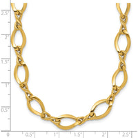 14K Yellow Gold Twisted Oval Link Necklace - 18 Inches by 0