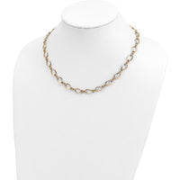 14K Yellow Gold Twisted Oval Link Necklace - 18 Inches by 0