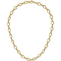 14K Yellow Gold Twisted Oval Link Necklace - 18 Inches by 0
