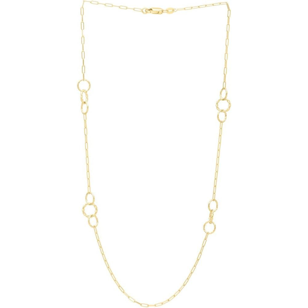 14K Yellow Gold Twisted Paperclip Necklace - 18" by Orozza Fine Jewelry