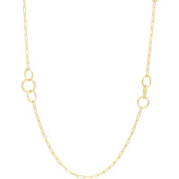 14K Yellow Gold Twisted Paperclip Necklace - 18" by Orozza Fine Jewelry