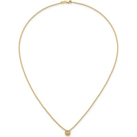 14K Yellow Gold Twisted Pendant Necklace with Round Diamond - 1/10 Carat Total Diamond Weight by Oro Pregiato