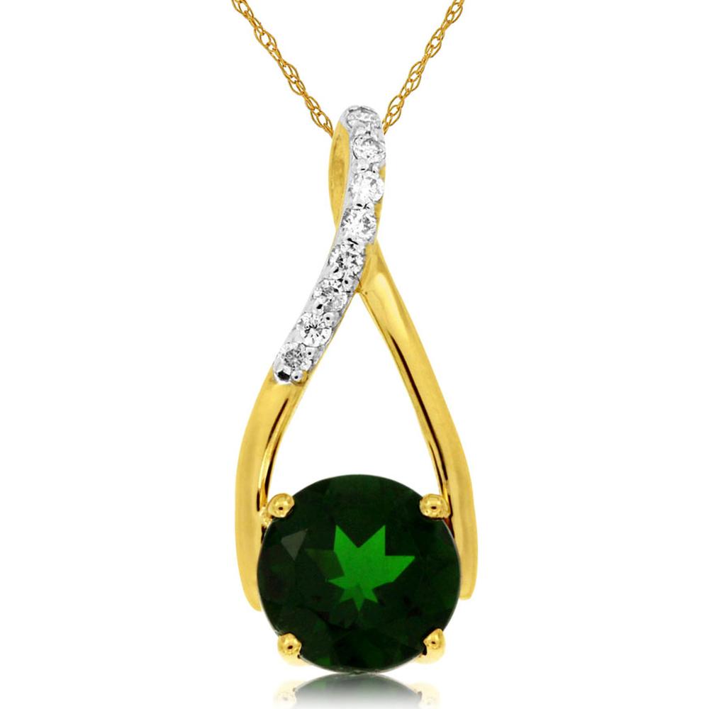 14K Yellow Gold Twisted Ribbon Pendant with 1.45 Carat Round Cut Russalite and 0.05 Carat Diamond Accents - Royal Jewelry