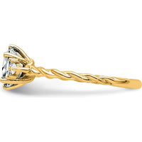 14K Yellow Gold Twisted Ring with Oval White Topaz and Diamond Accents - 1.44 Carat Total Gem Weight by 0