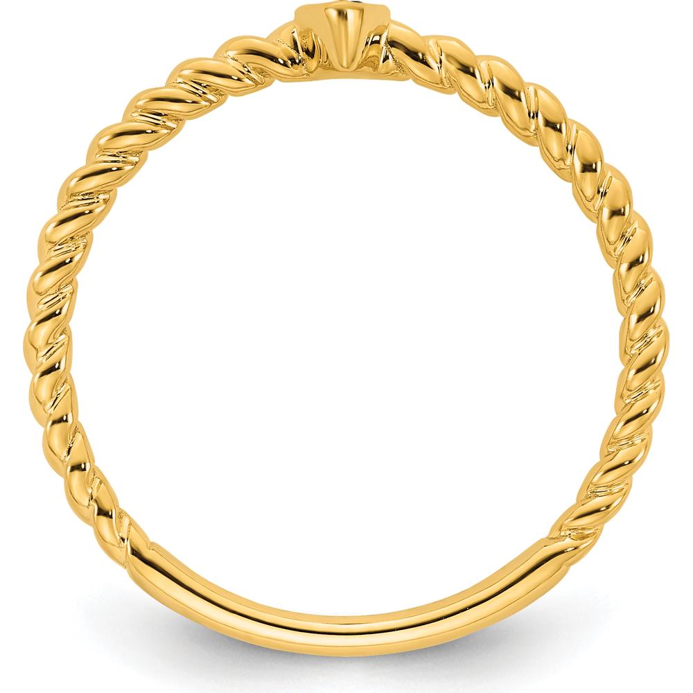 14K Yellow Gold Twisted Rope Ring with Marquise Emerald Center Gemstone by Oro Pregiato
