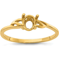 14K Yellow Gold Twisted Shank Oval Ring Mounting for Custom Gemstone by Oro Pregiato