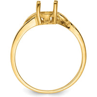 14K Yellow Gold Twisted Shank Oval Ring Mounting for Custom Gemstone by Oro Pregiato