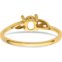 14K Yellow Gold Twisted Shank Oval Ring Mounting for Custom Gemstone by Oro Pregiato