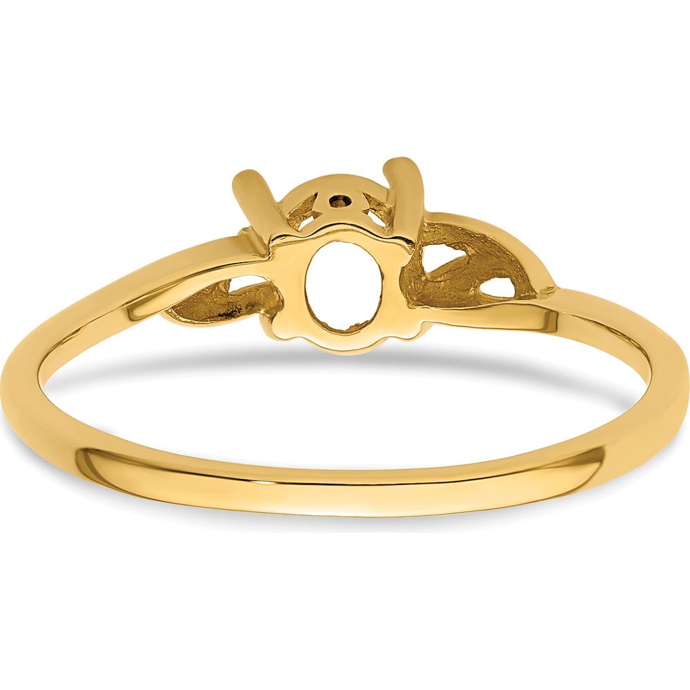 14K Yellow Gold Twisted Shank Oval Ring Mounting for Custom Gemstone by Oro Pregiato