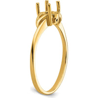 14K Yellow Gold Twisted Shank Oval Ring Mounting for Custom Gemstone by Oro Pregiato