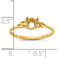 14K Yellow Gold Twisted Shank Oval Ring Mounting for Custom Gemstone by Oro Pregiato