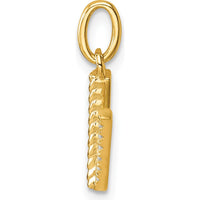 14K Yellow Gold Twisted V Charm with Diamonds - 0.05 Carat Total Diamond Weight by Oro Pregiato