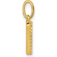 14K Yellow Gold Twisted "W" Pendant with 0.05 Carat Diamond Accents by Oro Pregiato