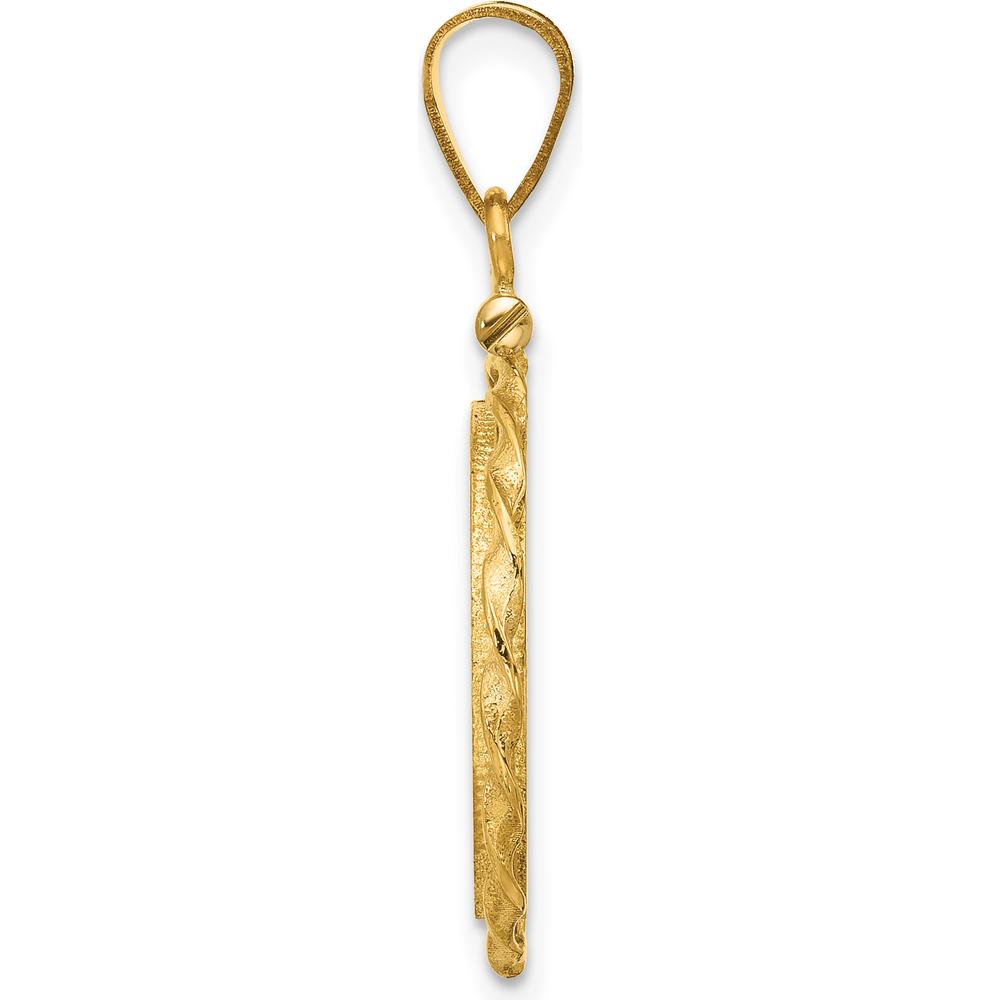 14K Yellow Gold Twisted Wire Screw-Top Coin Bezel Pendant - 31mm Length by Numis Coin Jewelry