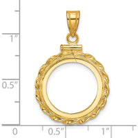 14K Yellow Gold Twisted Wire Screw-Top Coin Bezel Pendant - 31mm Length by Numis Coin Jewelry