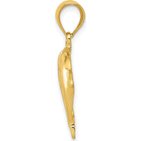 14K Yellow Gold Two Dolphins Pendant - 18.5mm Length by Oro Pregiato