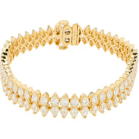 14K Yellow Gold Two-Row Bracelet with Pear Shaped Lab Grown Diamonds - 10.00 Carat Total Diamond Weight