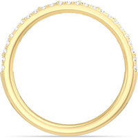 14K Yellow Gold Two-Row Open Space Fashion Ring with Baguette and Round Diamonds - 0.54 Carat Total Diamond Weight by Auriventus