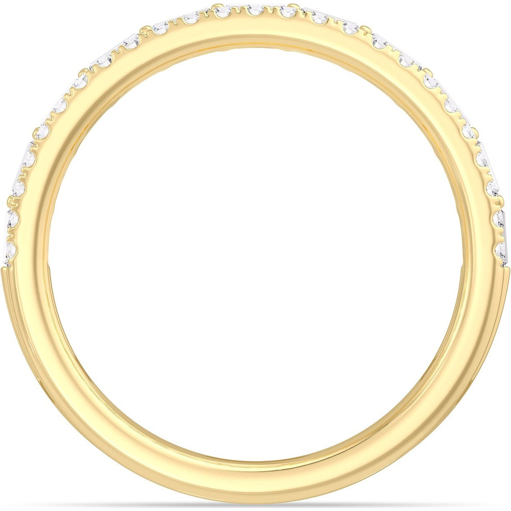 14K Yellow Gold Two-Row Open Space Fashion Ring with Baguette and Round Diamonds - 0.54 Carat Total Diamond Weight by Auriventus