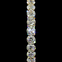 14K Yellow Gold Two-Row Round Diamond Hoop Earrings with Prong Set Lab Grown Diamonds - 10.10 Carats Total Diamond Weight - Covaloro Fine Jewelry