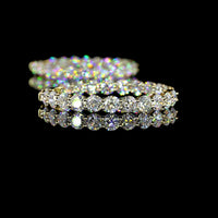 14K Yellow Gold Two-Row Round Diamond Hoop Earrings with Prong Set Lab Grown Diamonds - 10.10 Carats Total Diamond Weight - Covaloro Fine Jewelry