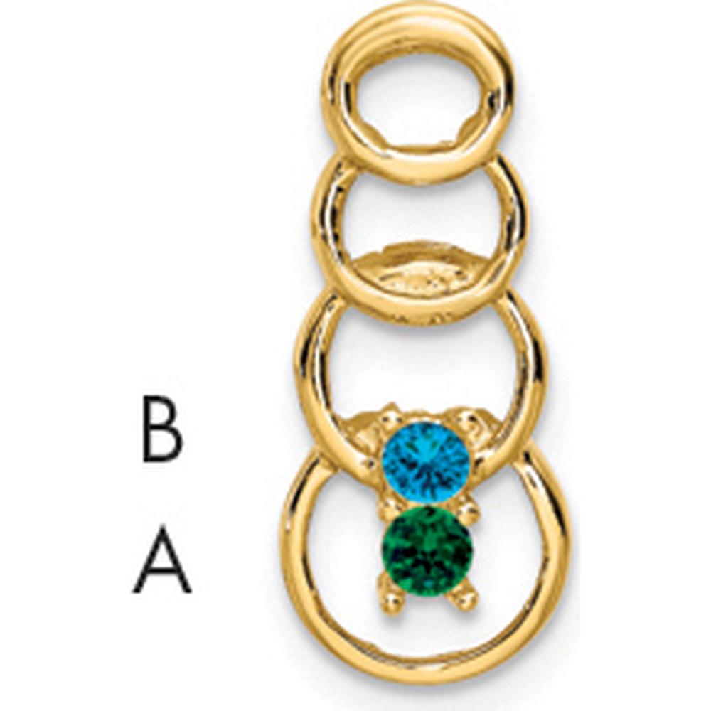 14K Yellow Gold Two-Stone Family Pendant - Customizable Gemstone Mounting by Oro Pregiato
