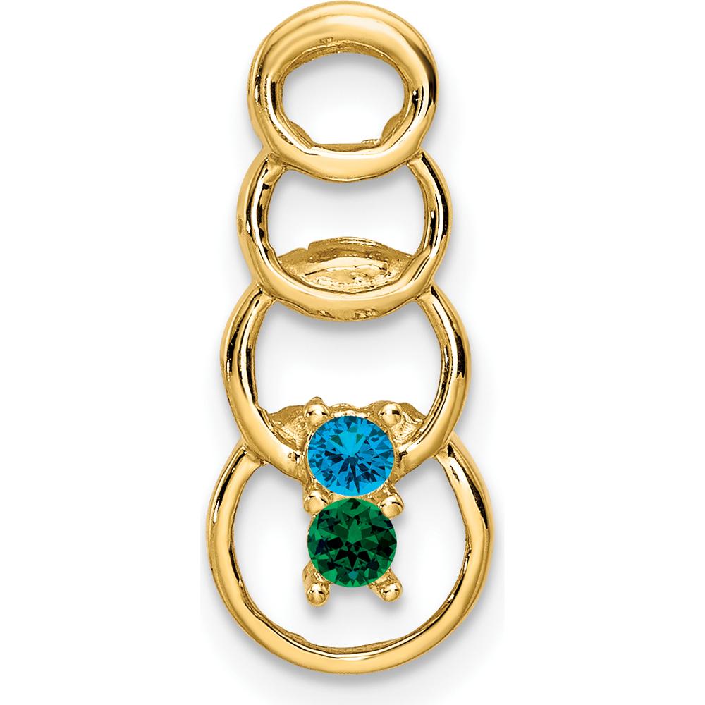 14K Yellow Gold Two-Stone Family Pendant - Customizable Gemstone Mounting by Oro Pregiato