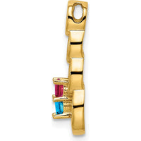 14K Yellow Gold Two-Stone Family Pendant - Customizable Gemstone Mounting by Oro Pregiato