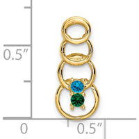 14K Yellow Gold Two-Stone Family Pendant - Customizable Gemstone Mounting by Oro Pregiato