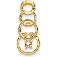 14K Yellow Gold Two-Stone Family Pendant - Customizable Gemstone Mounting by Oro Pregiato
