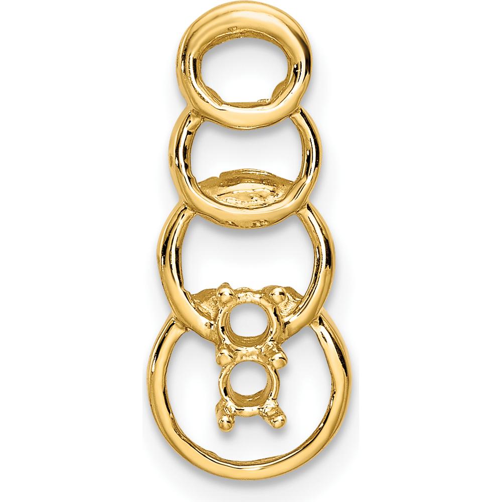 14K Yellow Gold Two-Stone Family Pendant - Customizable Gemstone Mounting by Oro Pregiato