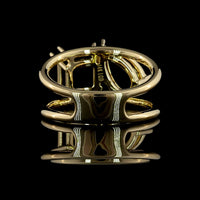 14K Yellow Gold Two Stone Ring with 2.59 Carat Asscher Cut Lab Diamond and 1.75 Carat Pear Shaped Lab Diamond - 4.34 Carat Total Weight - Covaloro Fine Jewelry