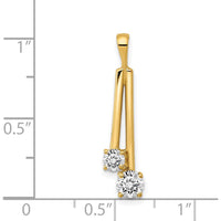 14K Yellow Gold Two-Stone Round Diamond Pendant - 0.499 Carat Total Diamond Weight by Oro Pregiato