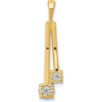 14K Yellow Gold Two-Stone Round Diamond Pendant - 0.499 Carat Total Diamond Weight by Oro Pregiato