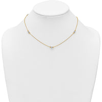 14K Yellow Gold Two-Tone Beaded Necklace with Diamond-Cut and Square Beads - 16" with 2" Extender by 0