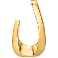 14K Yellow Gold Two-Tone Polished U-Shape Omega Slide Pendant by 0