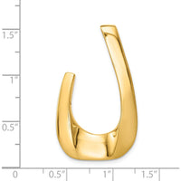 14K Yellow Gold Two-Tone Polished U-Shape Omega Slide Pendant by 0