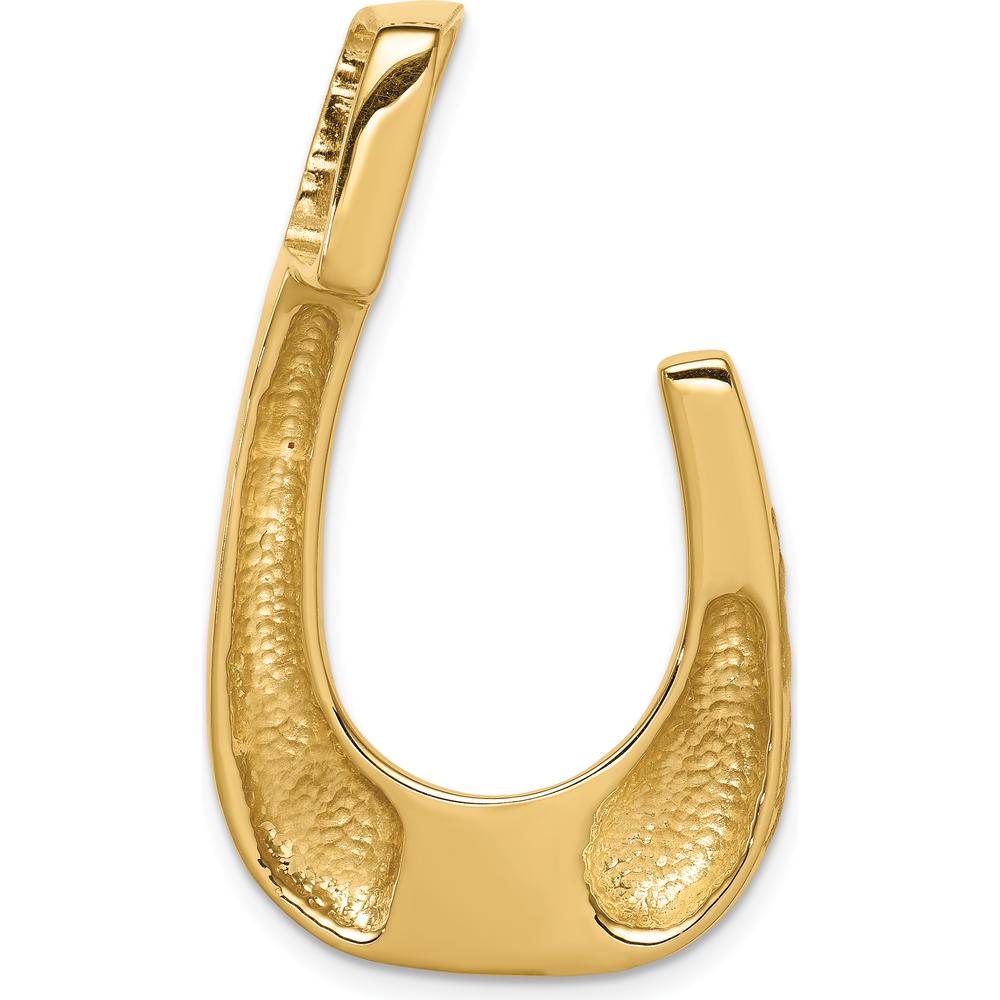 14K Yellow Gold Two-Tone Polished U-Shape Omega Slide Pendant by 0